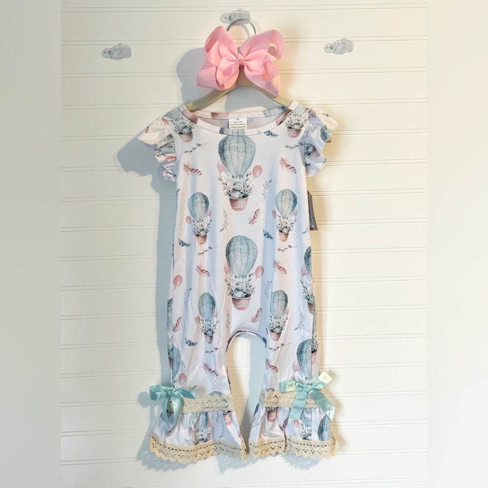 Easter romper with lace and bows :)